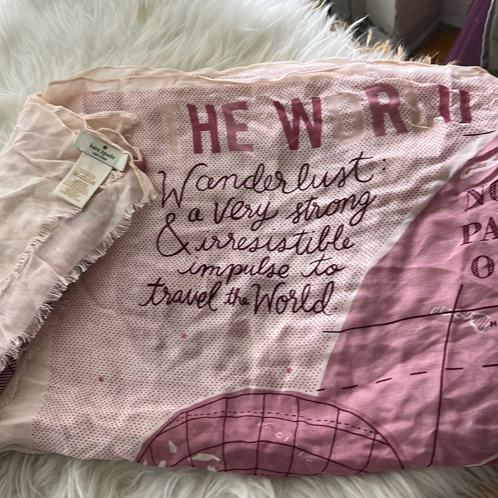 Kate Spade pink world map scarf